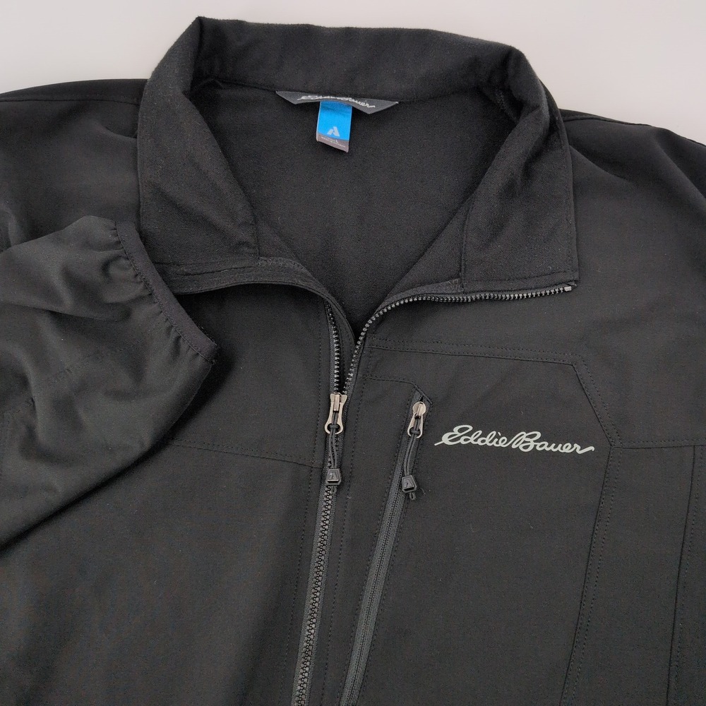 Eddie Bauer First Ascent Softshell Jacket Mens Size L Black Full Zip